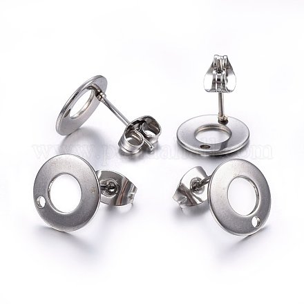 304 Stainless Steel Stud Earring Findings X-STAS-H472-01P-1