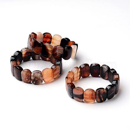 Bracelets extensibles avec perles en agate naturelle BJEW-G502-06-1