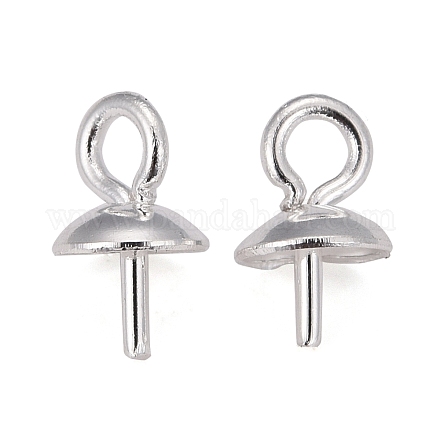 304 Stainless Steel Cup Pearl Peg Bails Pin Pendants STAS-H410-19S-D-1