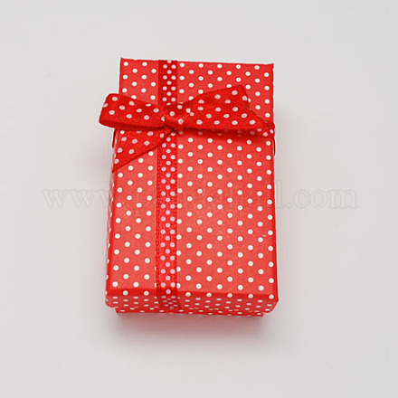 Cajas de collar de cartón con moño y esponja en el interior CBOX-R012-3-1