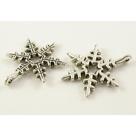 Christmas Snowflake Tibetan Style Alloy Pendants LF0353Y-NF-1