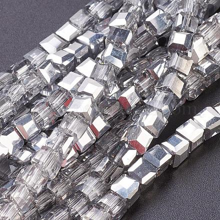 Chapelets de perles en verre électroplaqué EGLA-D018-8x8mm-19-1