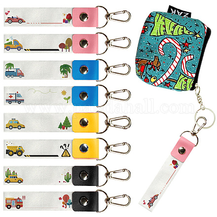 Брелок для ключей из искусственной кожи и хлопка с именным маркером AJEW-WH0514-007-1