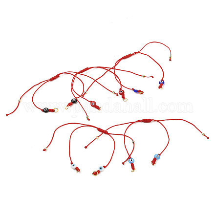 Регулируемый плетеный браслет из нейлоновой нити AJEW-JB00770-1