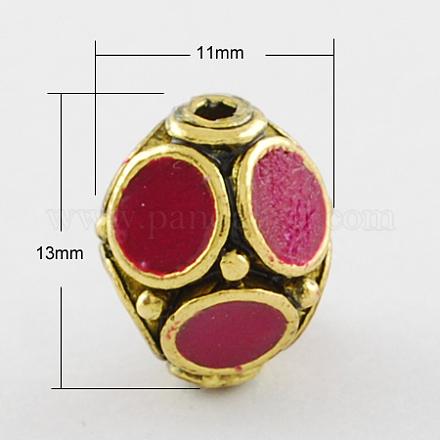 Oval Handmade Indonesia Beads IPDL-R007-04AG-1