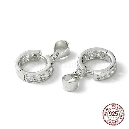 925 gancio per pendente in argento sterling placcato in rodio con micro pavè di zirconi STER-P034-37P-1