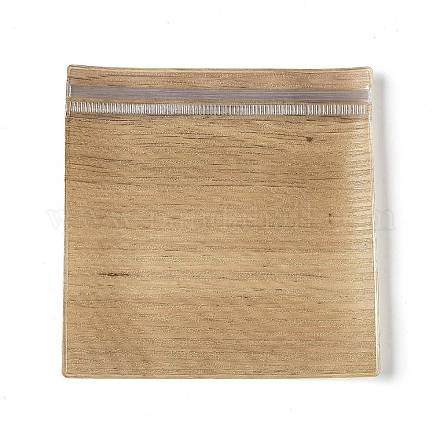 PVCジップロックバッグ  長方形の包装袋  トップセルフシールパウチ  小麦  10.9x10.9cm  片側の厚さ：7.8ミル（0.2mm） OPP-G003-01I-01-1
