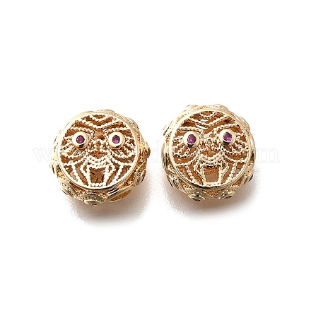 Латунные микропаве пурпурные кубические циркониевые бусины KK-M318-44G-1