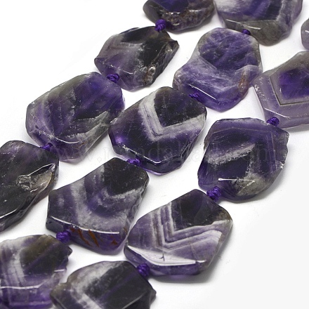 Natural Amethyst Beads Strands G-E401-H07-1
