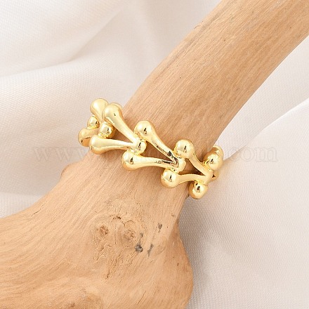 Латунные кольца для манжет с покрытием стойки для женщин RJEW-M028-115G-1