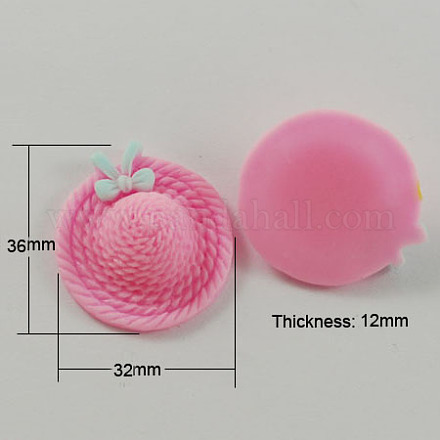 Hat Resin Cabochons CRES-A1284-8-1