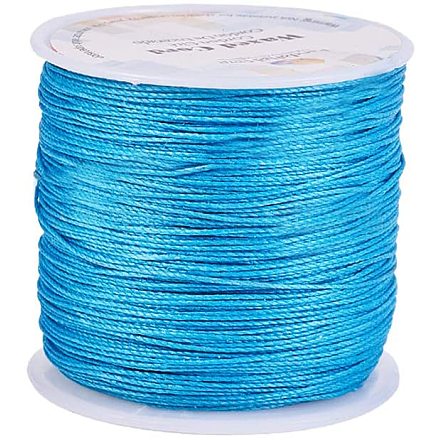 PandaHall Elite about 106m 0.5mm Round Waxed Polyester Cords Thread Beading String Spool for Bracelet Necklace Jewelry Making Macrame Supplies YC-PH0002-05E-1