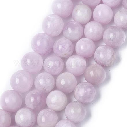 Pierre naturelle perles rondes de kunzite brins G-O030-6mm-06-1