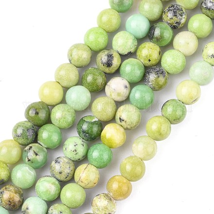 Chapelets de perles en serpentine naturelle G-N166-6-1