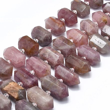 Chapelets de perles en quartz rose naturel G-F715-041-1