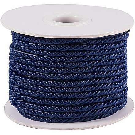 Jeweleader marine blue craft cuerda de nailon 1/8 pulgada 65 pies decoración retorcida cordón de ajuste multiusos hilo de nailon de utilidad para hacer joyas nudo rosarios tapicería lazo de cortina cordón de honor 3mm NWIR-PH0001-06D-1