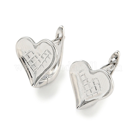Brass Heart Hoop Earrings Women KK-C031-37P-1