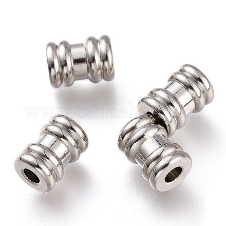 202 Stainless Steel Groove Beads STAS-I168-09P-1