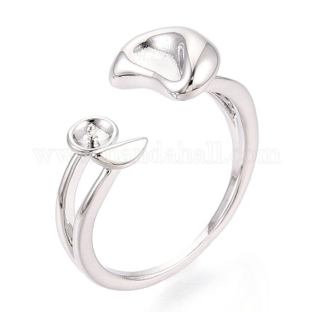 Закрепки для колец-манжет из латуни в форме луны KK-T076-40P-1