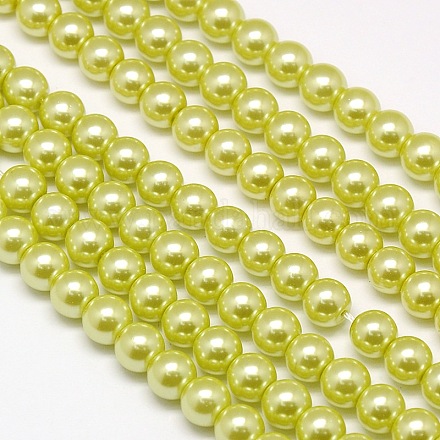 Brins de perles rondes en verre teinté écologique HY-A002-10mm-RB044-1