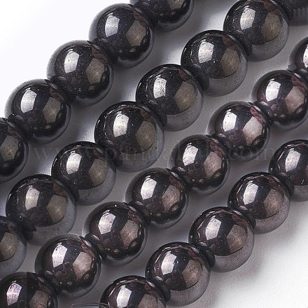 Chapelets de perles en verre électroplaqué EGLA-R047-4mm-01-1