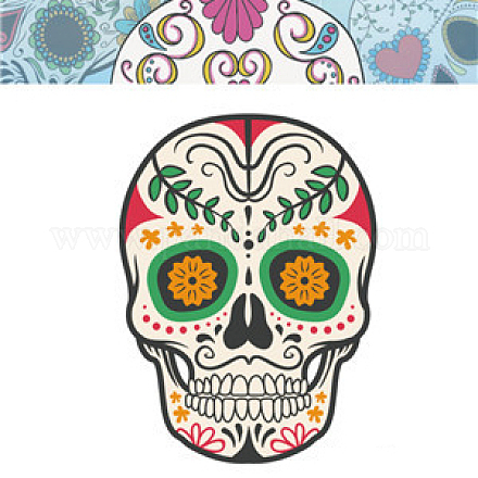 Halloween Theme Luminous Body Art Tattoos Stickers SKUL-PW0002-093-29-1