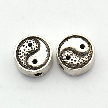 Brass Tai chi/Yin-yang Symbol Beads TIBEB-F013-AS-1