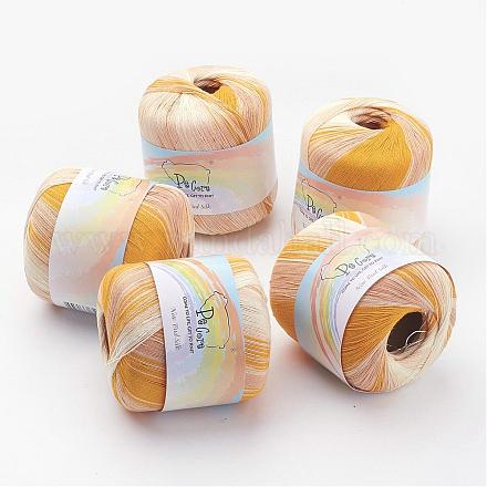 新しい芽の絹の糸  綿とメタリックとの  オレンジ  0.5mm  約50グラム/ロール  8のロール/袋 YCOR-R015-901-1