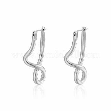 Elegant Stainless Steel Twisted Line Earrings for Women's Daily Wear XR8654-2-1