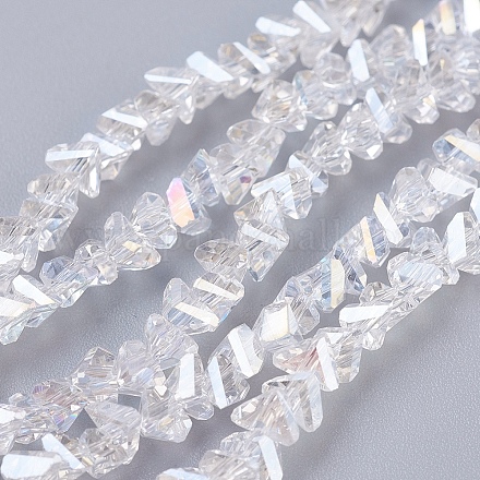 Chapelets de perles en verre électroplaqué X-EGLA-J146-4mm-AB01-1