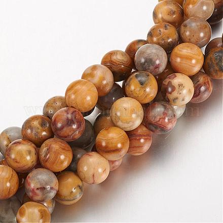 Ágata loca naturales hebras de perlas reronda G-M272-03-8mm-1
