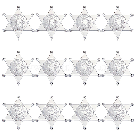 12 cabujones de plástico con hexagrama AJEW-MA0001-18S-1