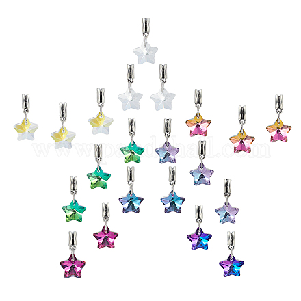 24 шт. 8 стиля ab цвет прозрачное стекло европейские подвески-шармы PALLOY-AR00050-1