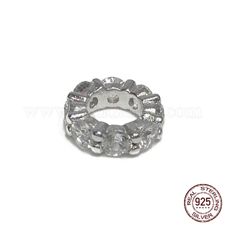 925 perline europee in argento sterling placcato rodio STER-K176-10P-1
