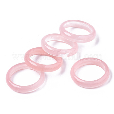 透明樹脂指輪  天然石風  鮭色  usサイズ8 3/4(18.7mm) RJEW-T013-004-F01-1