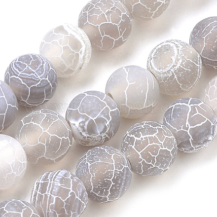 Chapelets de perle en agate naturelle patinée X-G-S259-05E-8mm-1