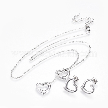 304 Stainless Steel Jewelry Sets SJEW-F204-06-P-1