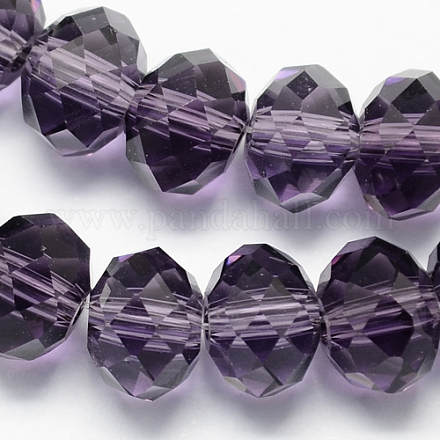Perles en rondelles facettées en verre d'imitation cristal autrichien manuelles X-G02YI073-1