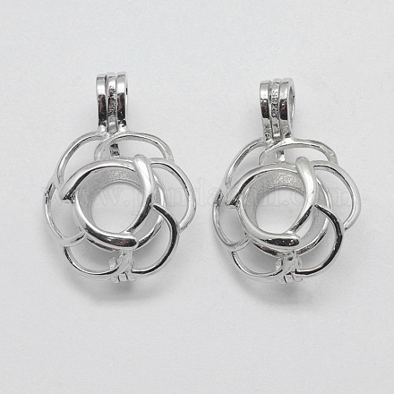 925 Sterling Silver Cage Pendants STER-I012-029P-1