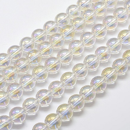 Chapelets de perles quartz synthétique électrolytique EGLA-J061-8mm-AB01-1
