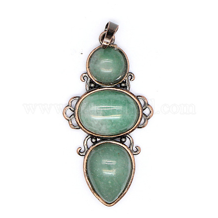 Подвески из натурального авантюрина в стиле ретро PW-WG7292F-20-1