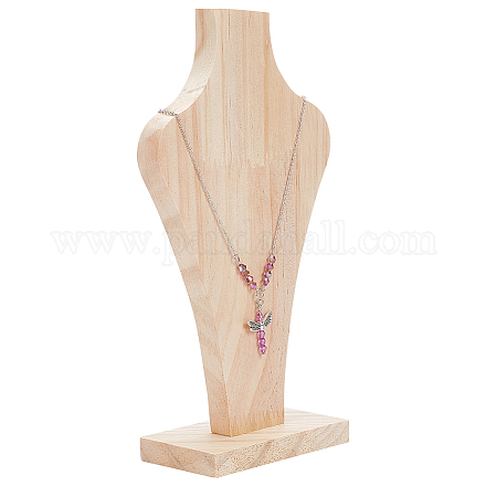 Soportes de exhibición del collar de madera del busto NDIS-WH0009-17-1
