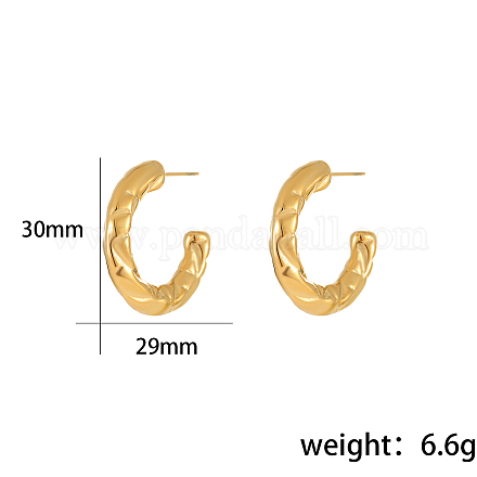 Геометрические серьги-гвоздики в форме буквы С из нержавеющей стали 304 BD8956-2-1