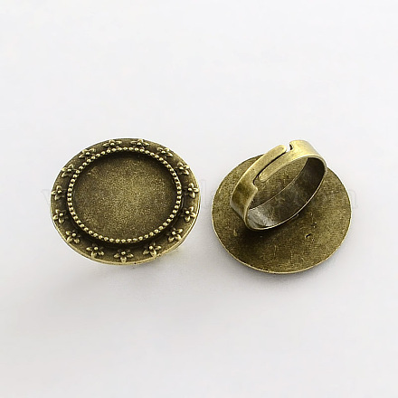 Vintage base anillo de hierro componentes del anillo de dedo de acero PALLOY-Q300-22AB-NR-1