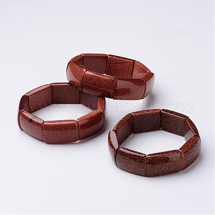 Goldstone de abalorios pulseras elásticas BJEW-G504-05-1