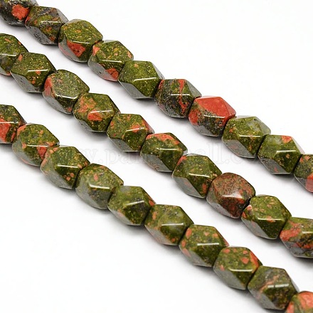 Natural Unakite Faceted Rhombus Beads Strands G-L235B-10-1