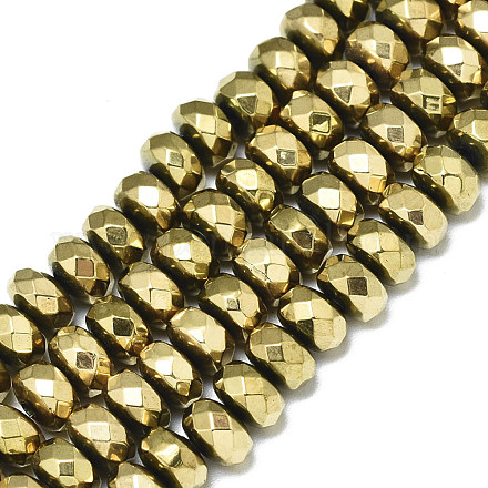 Chapelets de perles en hématite synthétique sans magnétiques X-G-S352-51-1