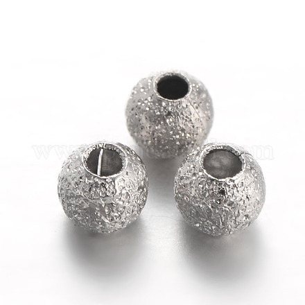 Round Brass Textured Beads KK-L129-23P-1