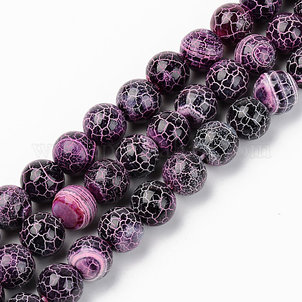Chapelets de perles d'agate naturelle G-S369-006D-B01-1
