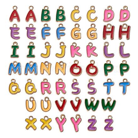 52 ciondolo con ciondolo alfabeto colorato in lega smaltata con lettera ciondolo alfabeto az per gioielli collana orecchino fare artigianato JX148A-1